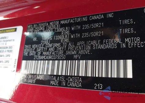 2024 Lexus Rx 350 Base from USA, damaged, VIN 2T2BAMCA9RC079250